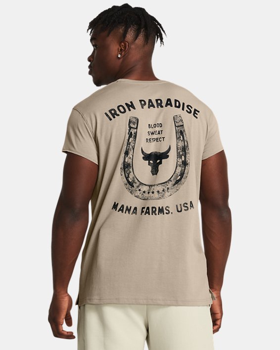 Men's Project Rock Balance Cap Sleeve T-Shirt, Brown, pdpMainDesktop image number 1